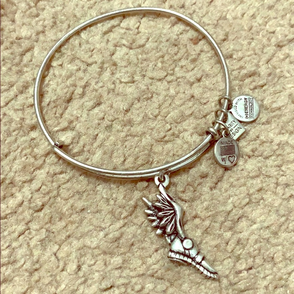 Alex and Ani Silver Running Sneaker Charm Bracelet